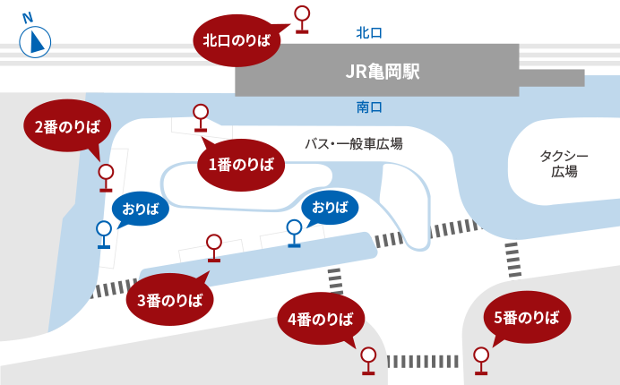 JR亀岡駅南口・北口